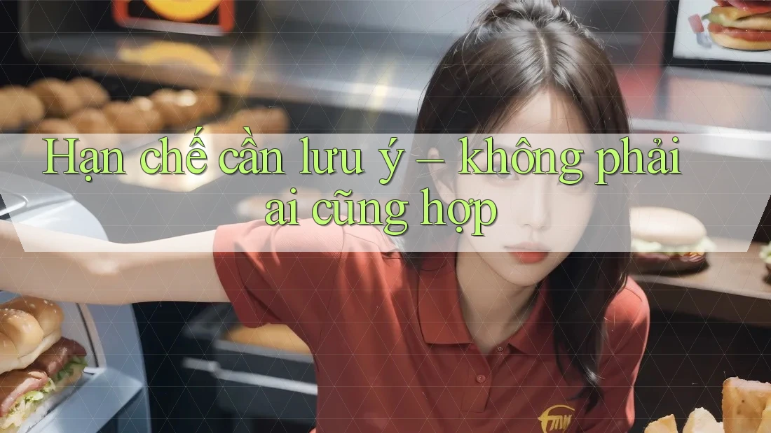 Hạn chế cần lưu ý – không phải ai cũng hợp Hạn chế cần lưu ý – không phải ai cũng hợp