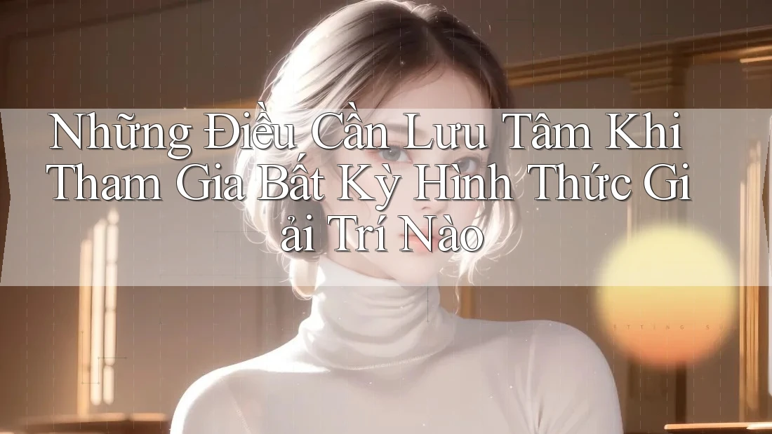 Những Điều Cần Lưu Tâm Khi Tham Gia Bất Kỳ Hình Thức Giải Trí Nào Những Điều Cần Lưu Tâm Khi Tham Gia Bất Kỳ Hình Thức Giải Trí Nào